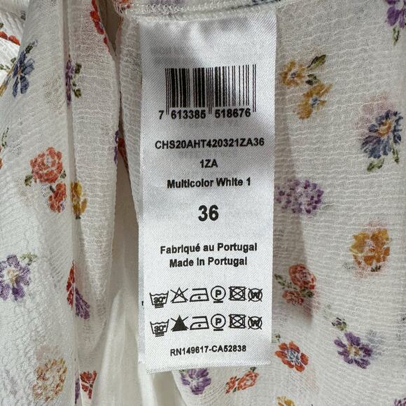 SEE BY CHLOE Bow Floral-Print Georgette Blouse Size FR 36 Small US 4 - Picture 5 of 15